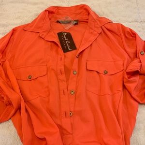 Coral Shirt Dress
